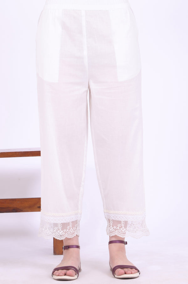 White Printed Gillet Straight Kurta with Palazzo & Dupatta Set