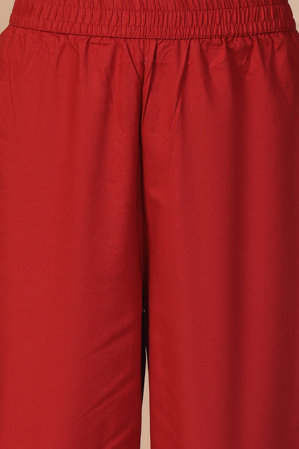 Beige Jacquard A-Line Kurta with Palazzo and Dupatta Set