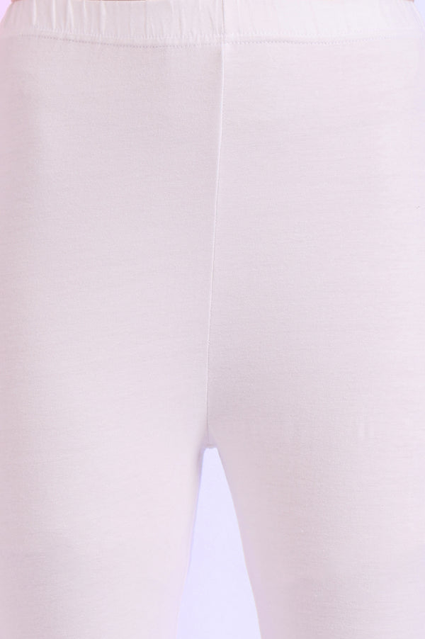 White Printed Anarkali with Leggings & Dupatta Set