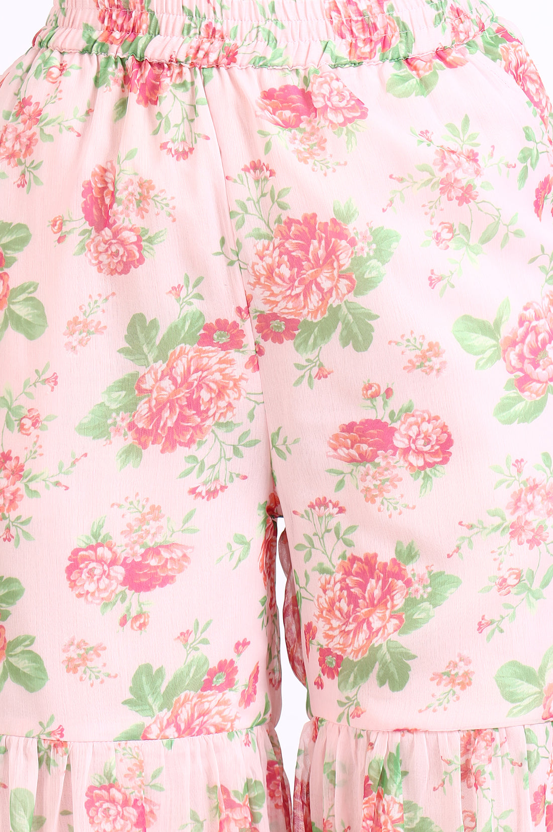 Pink Solid Embroidered Short Kurti and Sharara Set with Dupatta