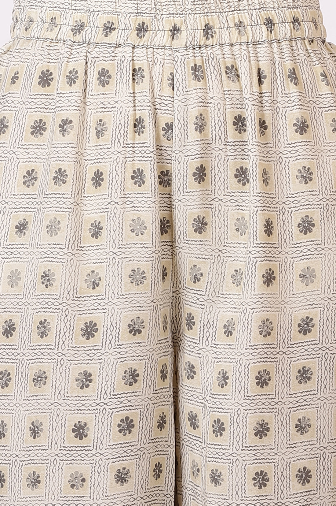 Grey Sequined Pure Cotton Anarkali Kurta, Palazzo and Dupatta Set