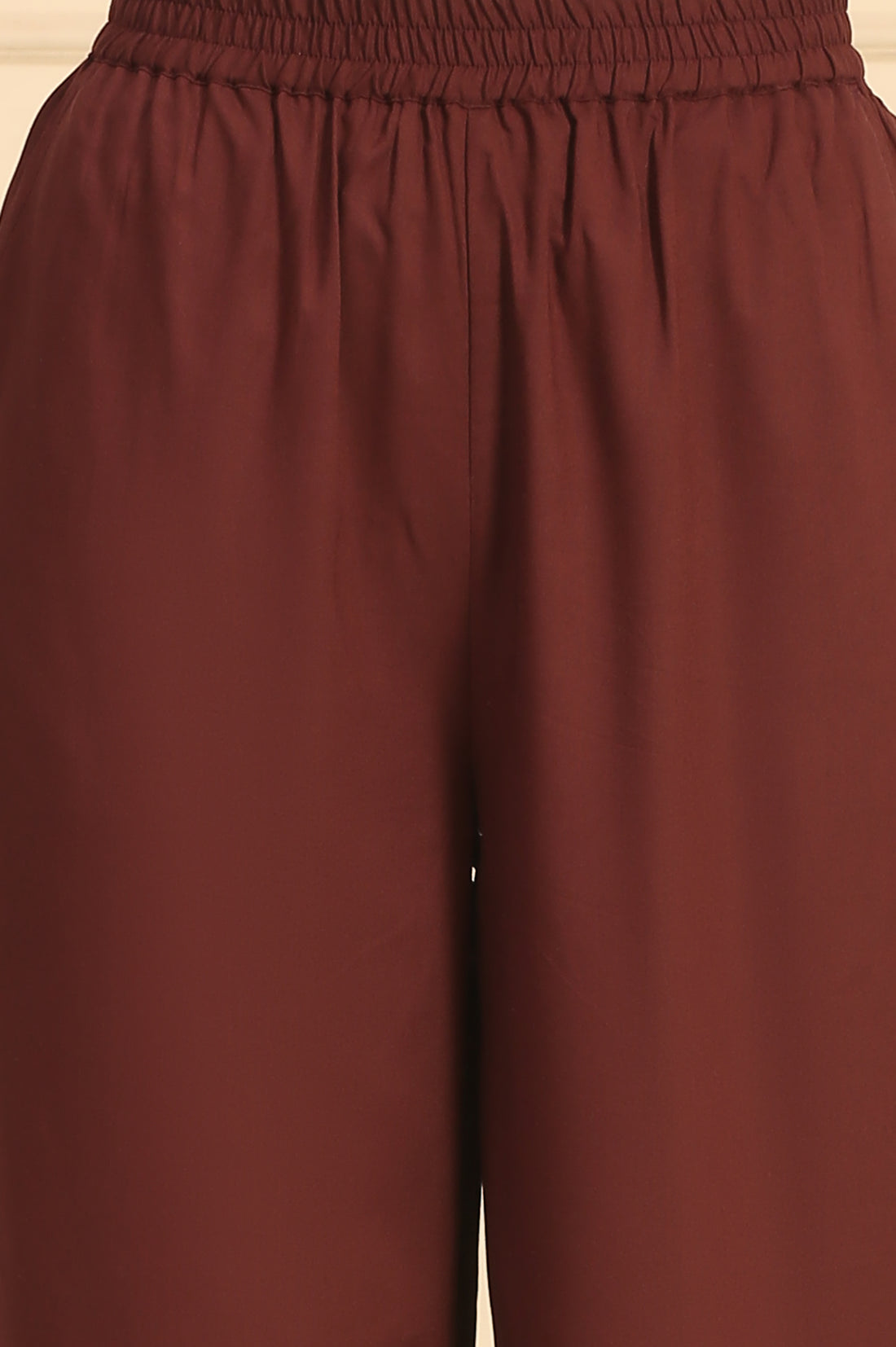 Brown Geometric Printed Sequins Straight Modal Kurta, Palazzos and Dupatta Set