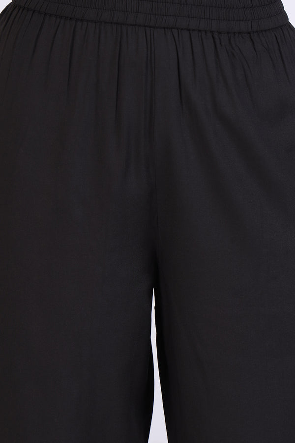 Rust Brown Geometric Printed Cotton Blend Kaftan and Palazzo Set