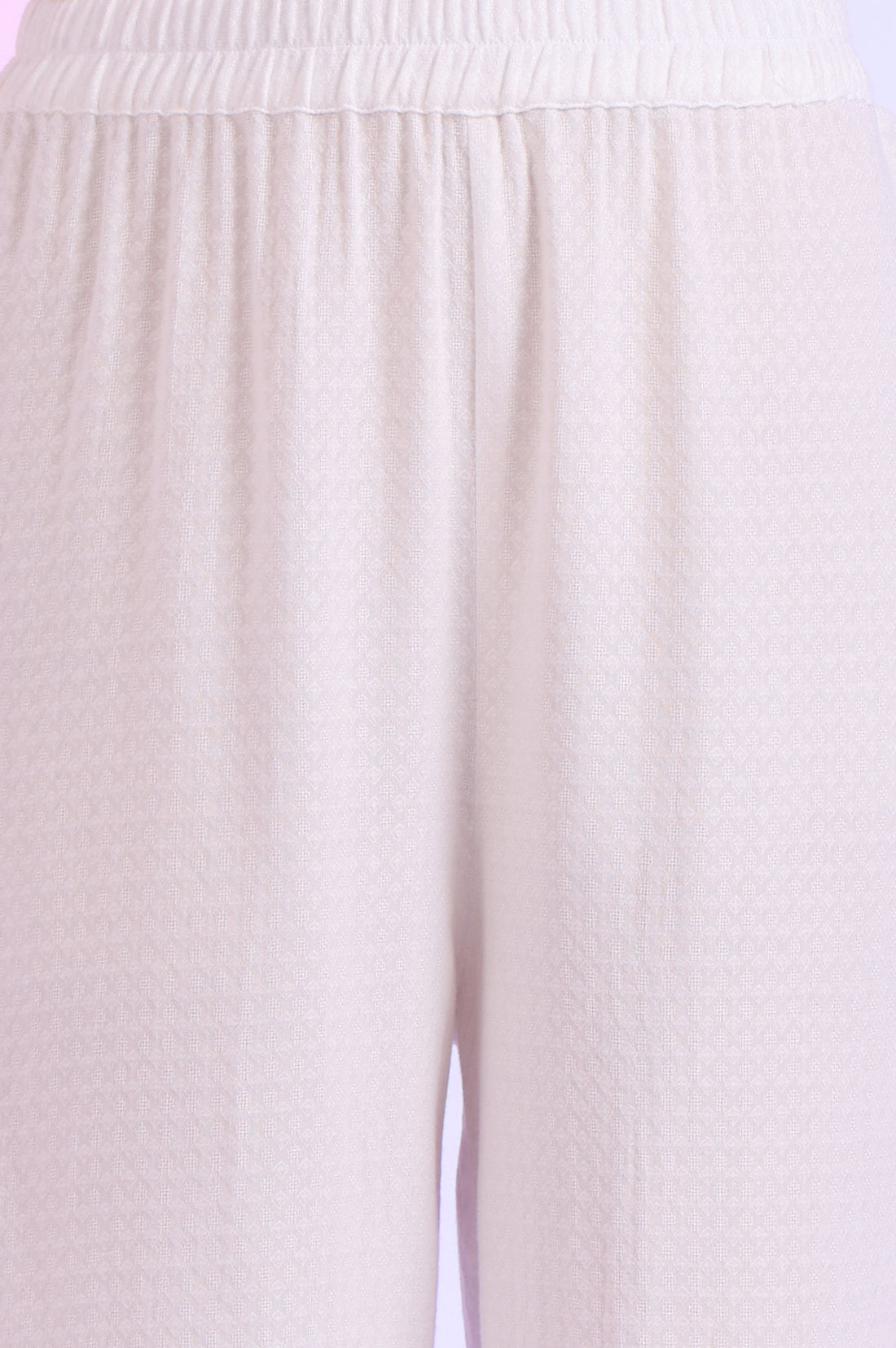 White Embroidered Straight Kurta with Palazzos &amp; Dupatta Set