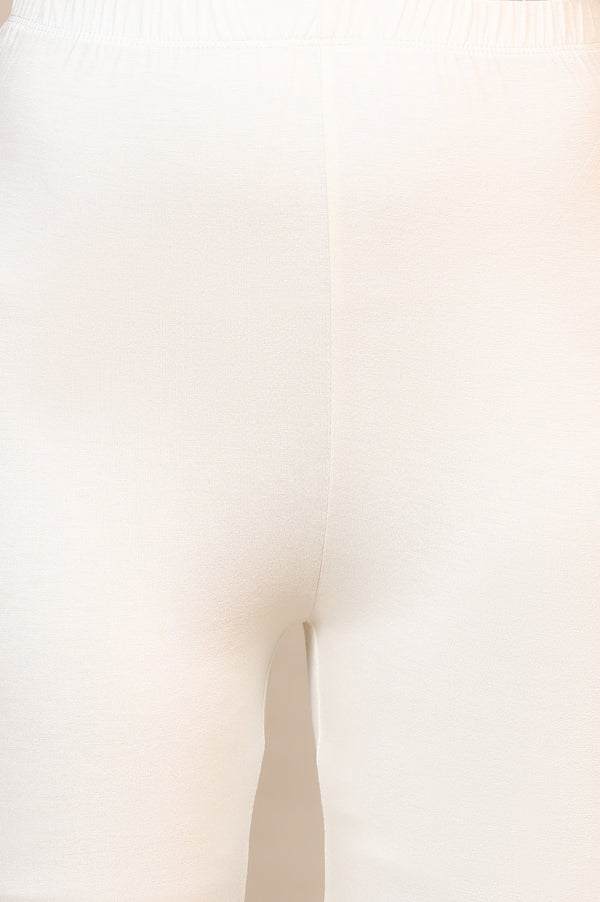 White Embroidered Anarkali Kurta, Leggings Set with Dupatta