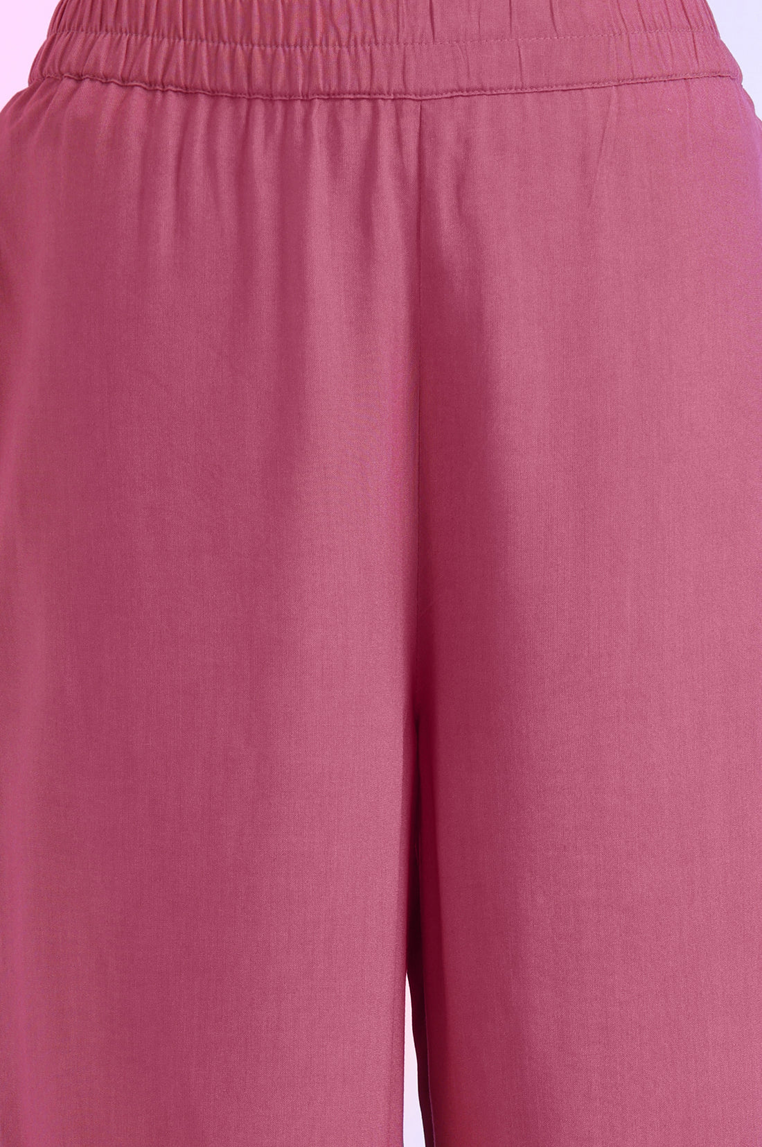 Purple Yarn Dyed Straight Kurta with Palazzos &amp; Dupatta Set