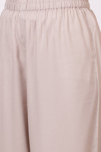 Off-White Zari Embroidered Yarn Dyed Straight Kurta, Palazzo and Dupatta Set