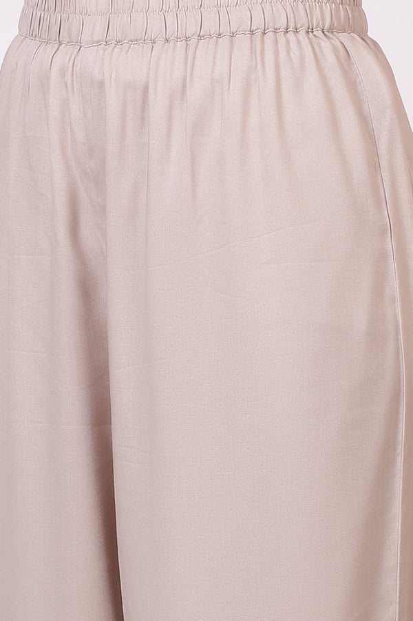 Off-White Zari Embroidered Yarn Dyed Straight Kurta, Palazzo and Dupatta Set