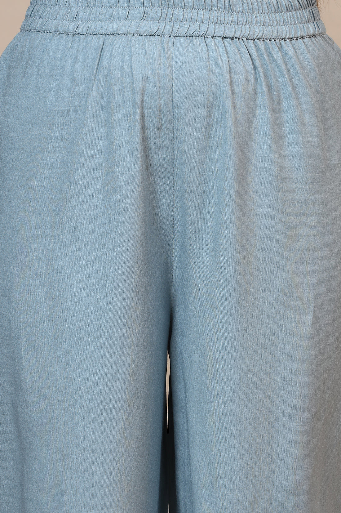 Powder Blue Dori Embroidered A-line Kurta, Palazzos and Dupatta Set