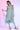 Green Embroidered Asymmetrical Kurta with Leggings &amp; Dupatta Set