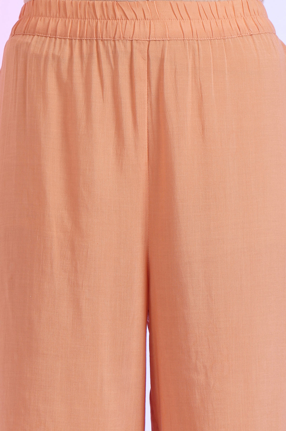 Orange Embroidered Anarkali with Palazzos &amp; Dupatta Set