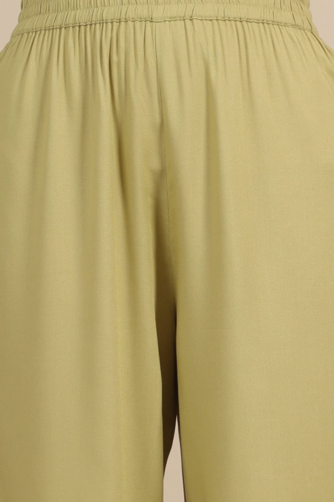 Green Zari Embroidered Tissue Flared Kurta and Palazzo and Dupatta Set