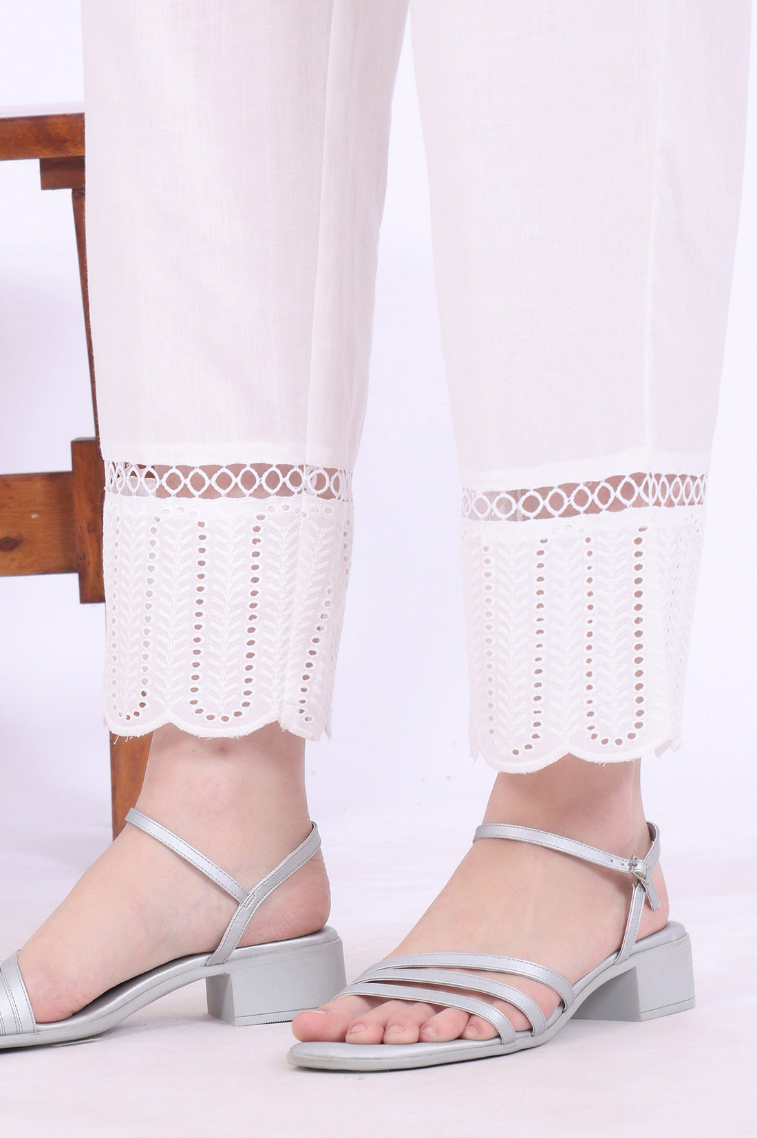 Yellow Embroidered Pure Cotton Straight Kurta with Palazzos &amp; Dupatta Set