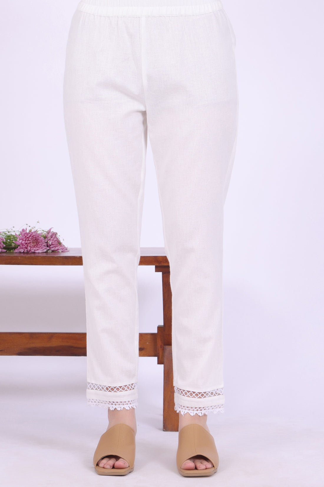 Pink Embroidered Pure Cotton Kurti &amp; Trousers Set