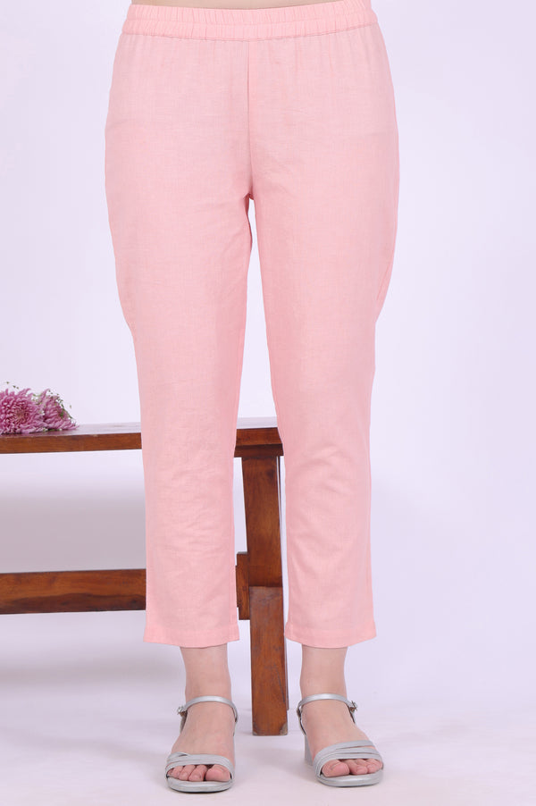 Orange Embroidered Cotton Blend Anarkali with Trousers & Dupatta Set