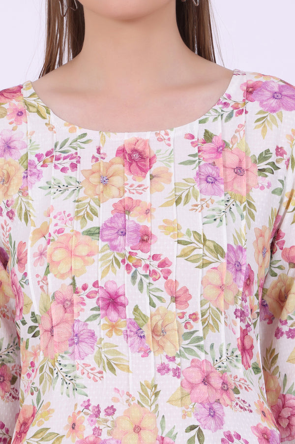 Multicolour Printed Straight Kurta & Palazzos Set