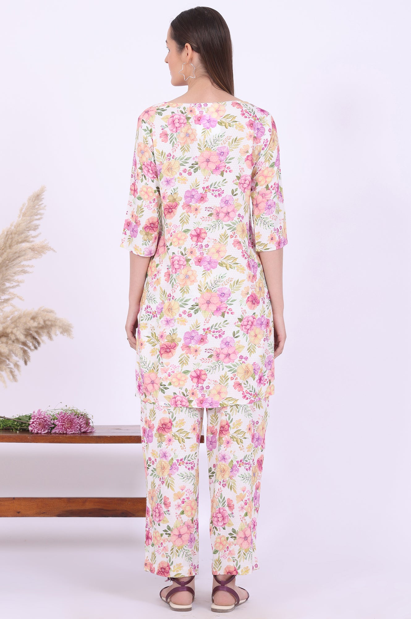 Aurelia Kurta da donna in ceramica con stampa floreale, Ceramica, XS Aurelia Kurta da donna in ceramica con stampa floreale, Ceramica, XS