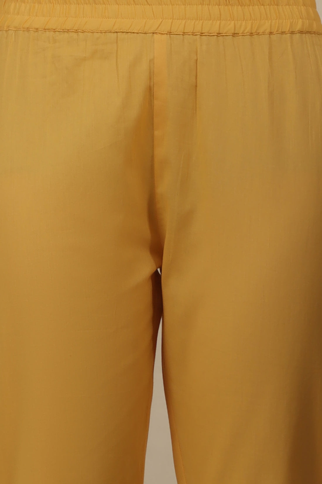 Yellow Embroidered Pure Cotton Straight Kurta, Trousers and Dupatta Set