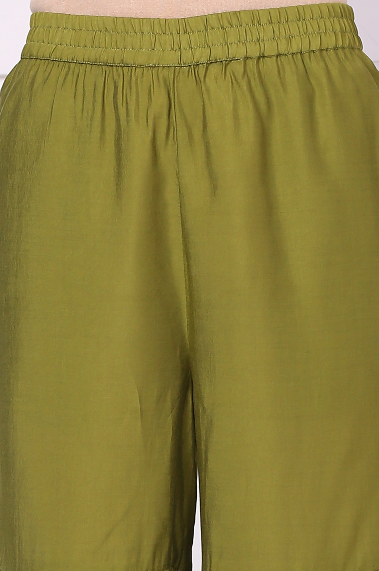 Green Embroide Schiffli Flared Kurta, Sharara and Dupatta Set