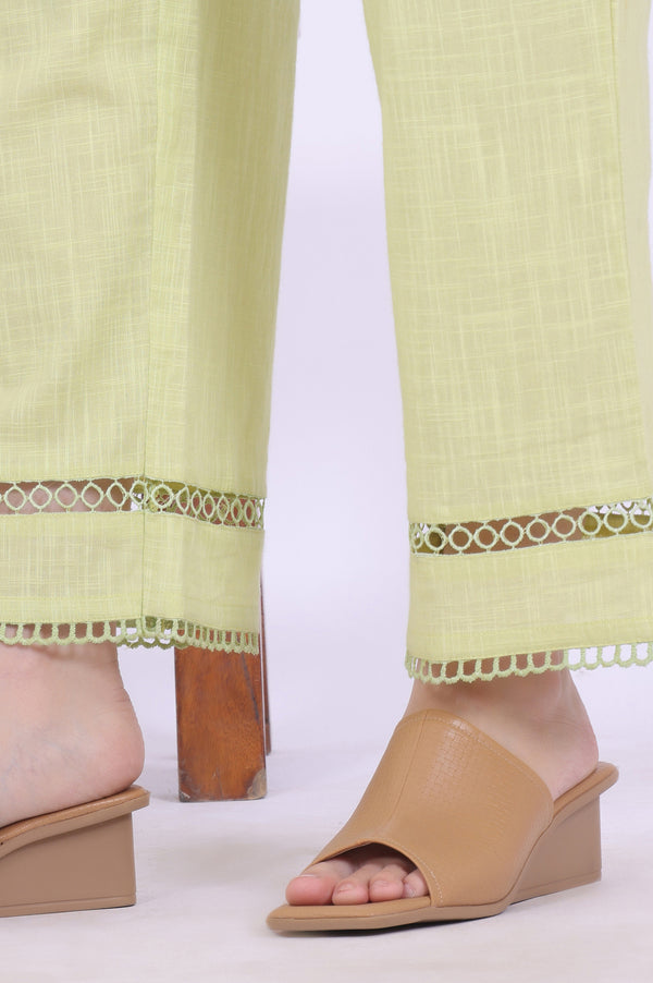 Green Solid Pure Cotton A-Line Kurta & Palazzos Set