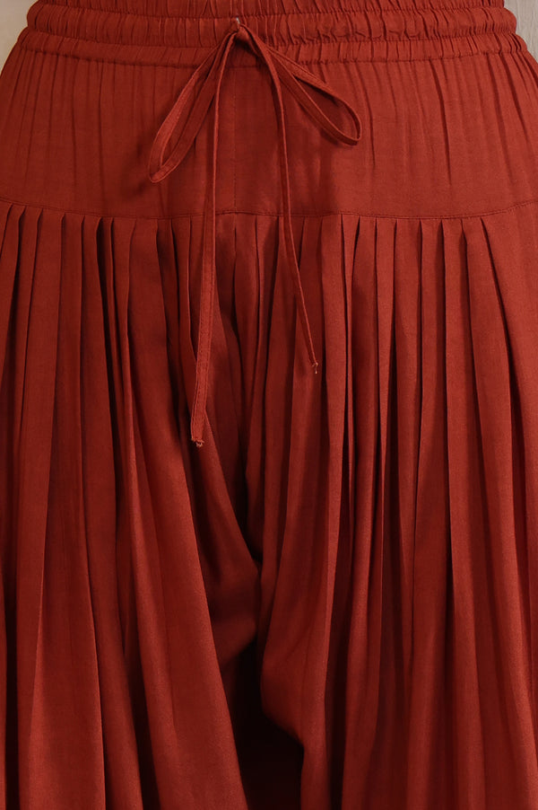 Brown Floral Printed Sequinned Straight Kurta, Salwar and Dupatta Set