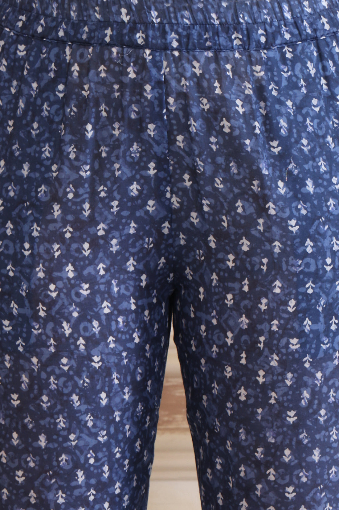 Blue Printed Straight Pure Cotton Kurta and Trouser Co-ord Set