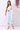 Pink and Blue Ombre Pintuck Cotton Rayon A-line Kurta, Trouser and Dupatta Set
