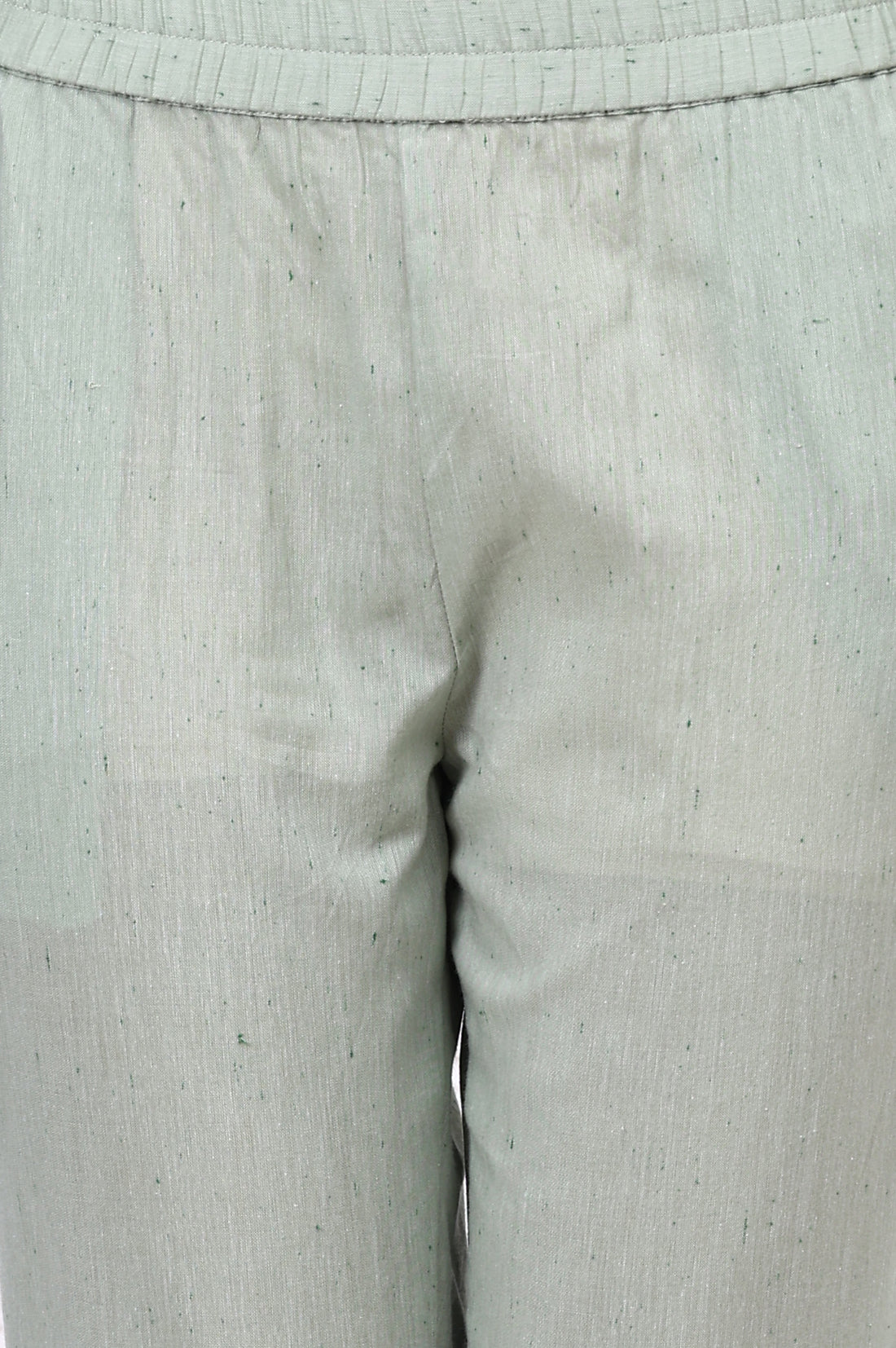 Green Geometric Printed Yarn Dyed Straight Kurta, Trousers and Dupatta Set