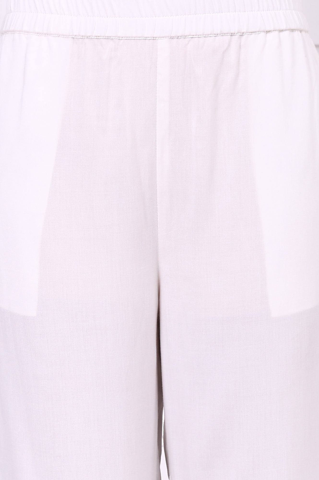 White Geometric Printed Cotton Rayon Straight Kurta, Trousers and Dupatta Set