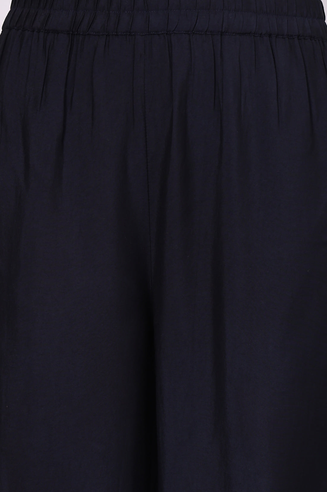 Blue Ethnic Motifs Printed Hand Work Jacquard Straight Kurta, Palazzo and Dupatta Set