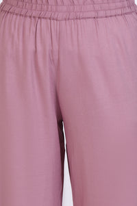 Pink Floral Printed Rayon A-line Kurta and Pants Co-ord Set