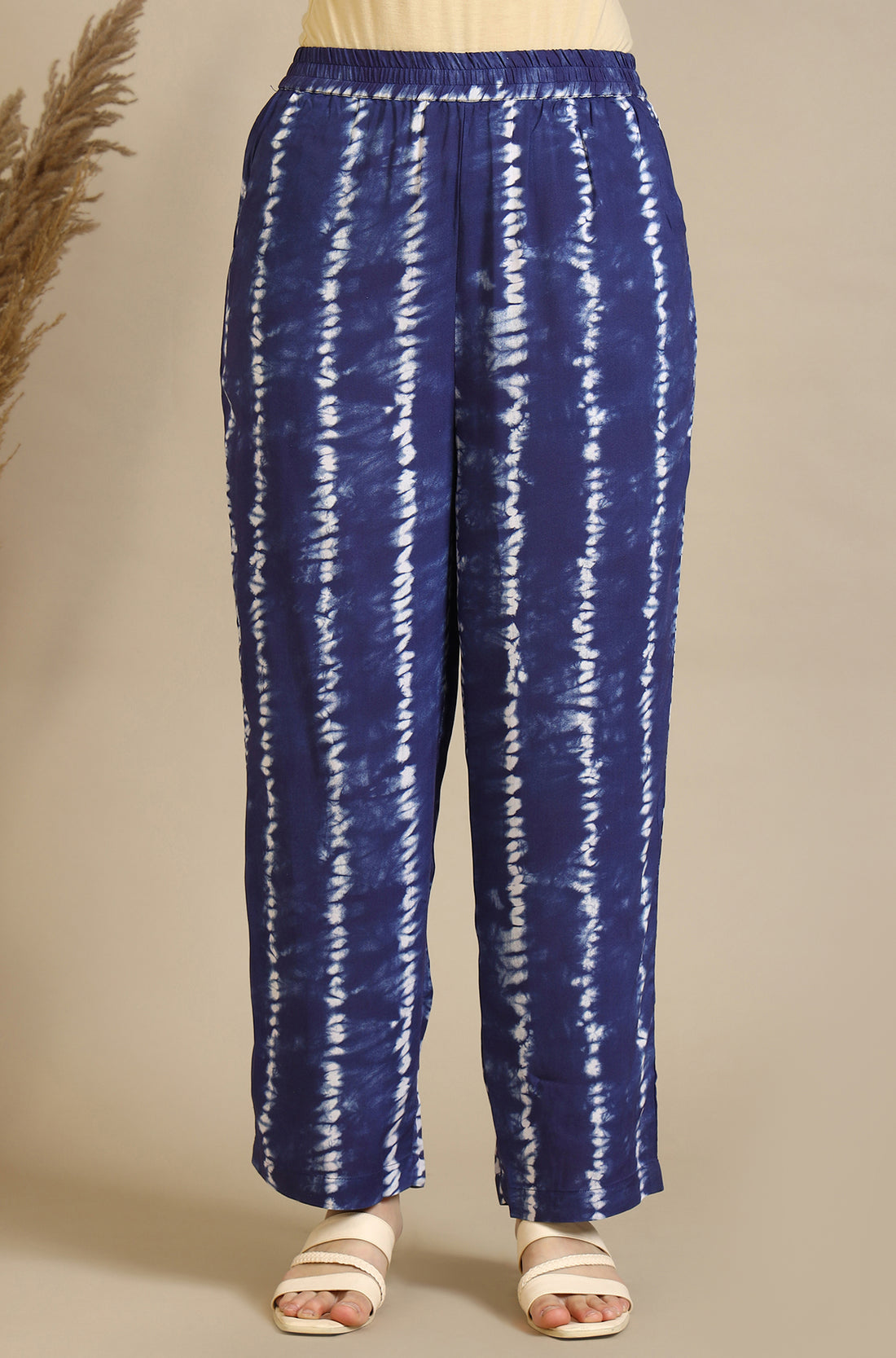 Blue Tie and Dye Shibori Saphetti Kurta and Palozzos Co-ord Set