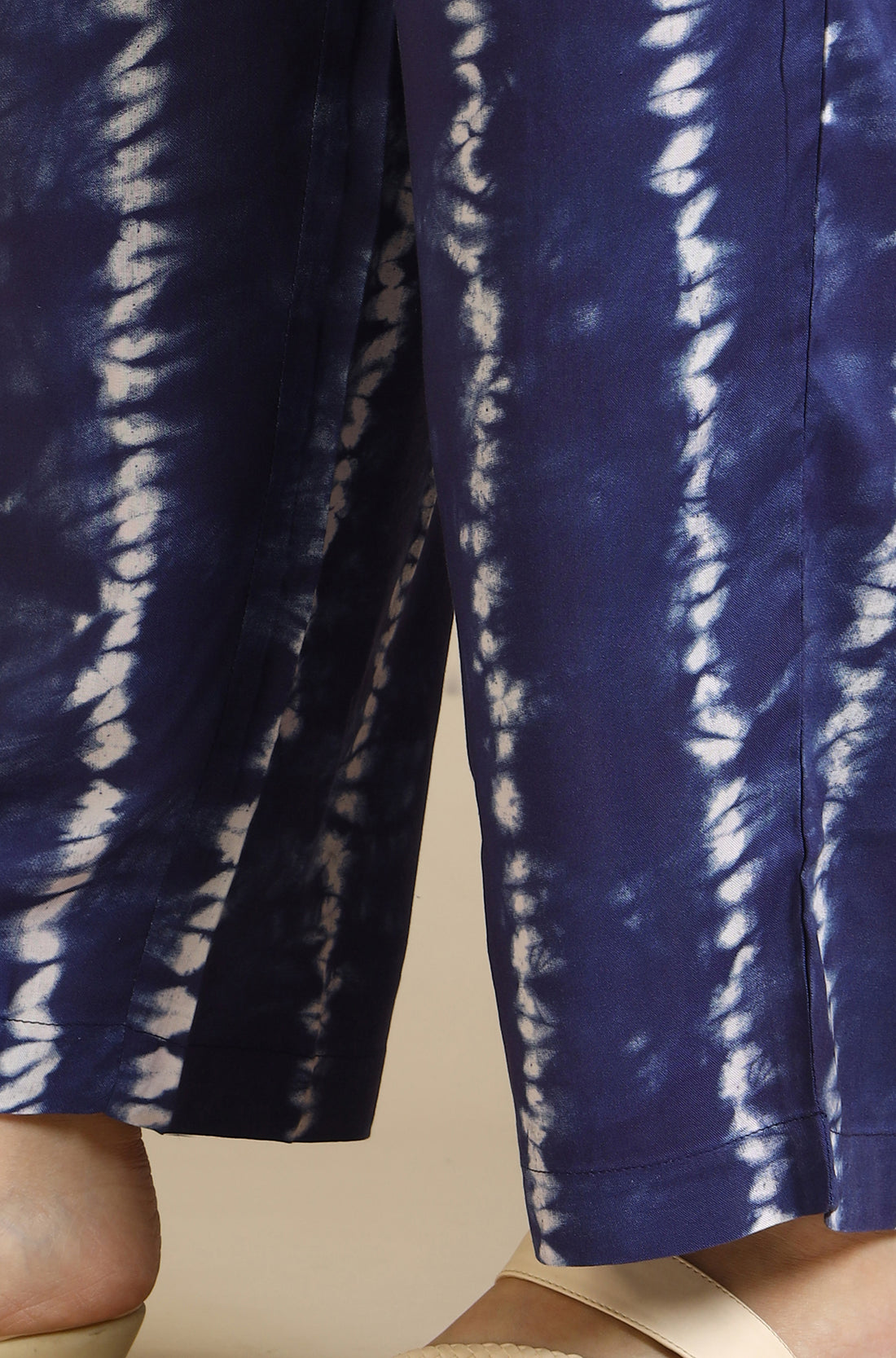 Blue Tie and Dye Shibori Saphetti Kurta and Palozzos Co-ord Set