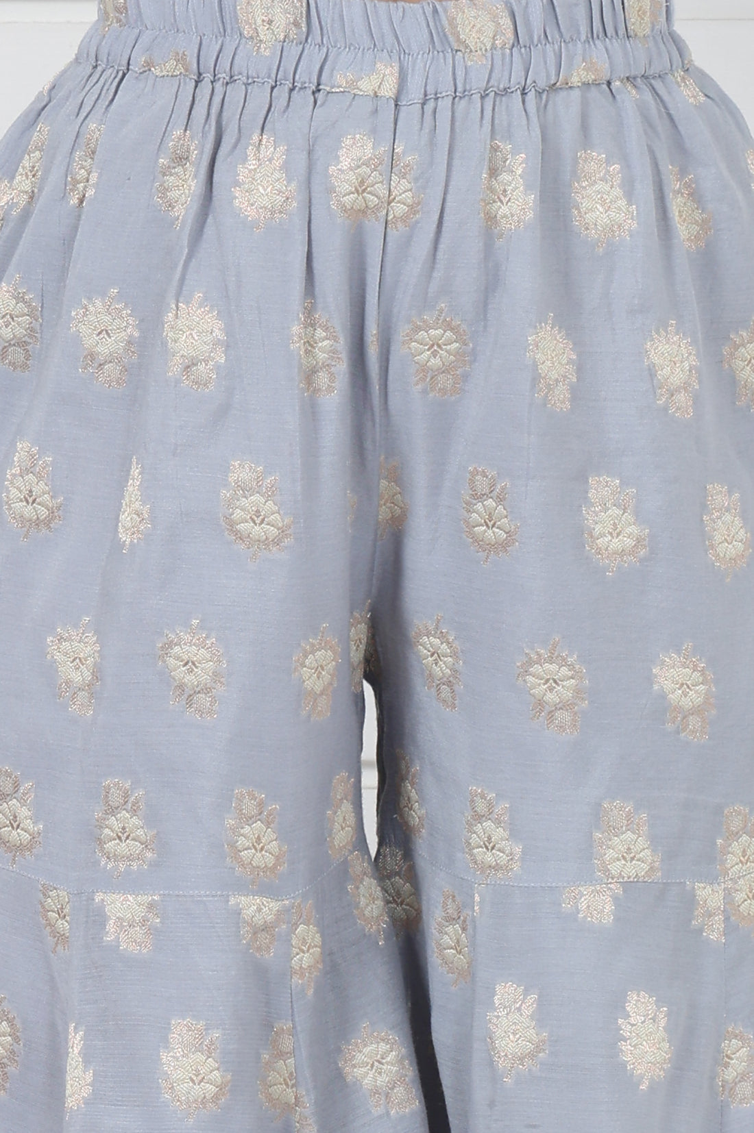 Rose  Abstract Printed Lace Jacquard A-Line Kurta, Sharara And Dupatta Set