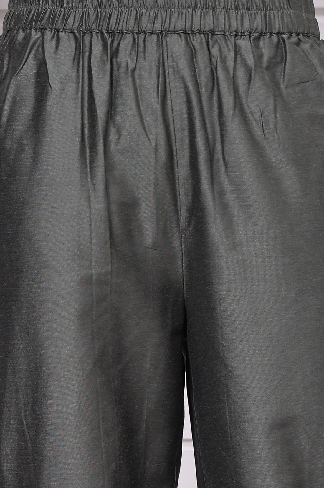 Green Zari Embroidered Rayon Straight Kurta, Palazzo and Dupatta Set