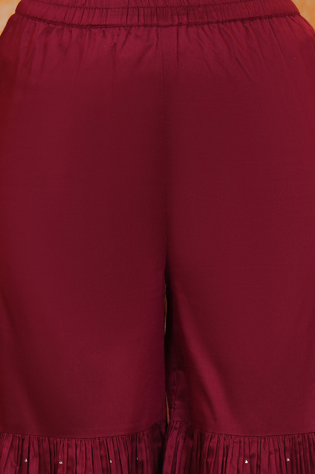 Purple Foil Printed Embroidered Short Festive Kurta, Sharara and Dupatta Set