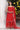 Red Abstract Printed Tape Straight Woven Kurta with Palazzo and Dupatta Set