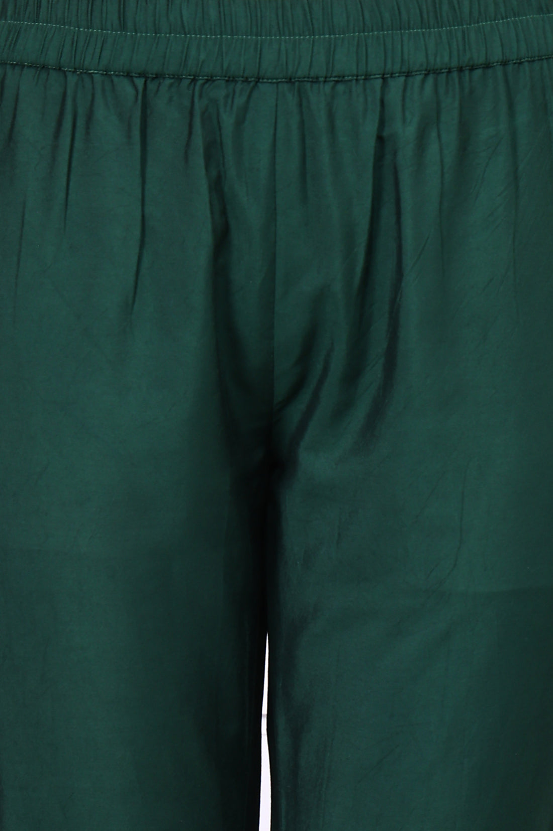 Green Thread Embroidery Straight Kurta, Trousers and Dupatta Set