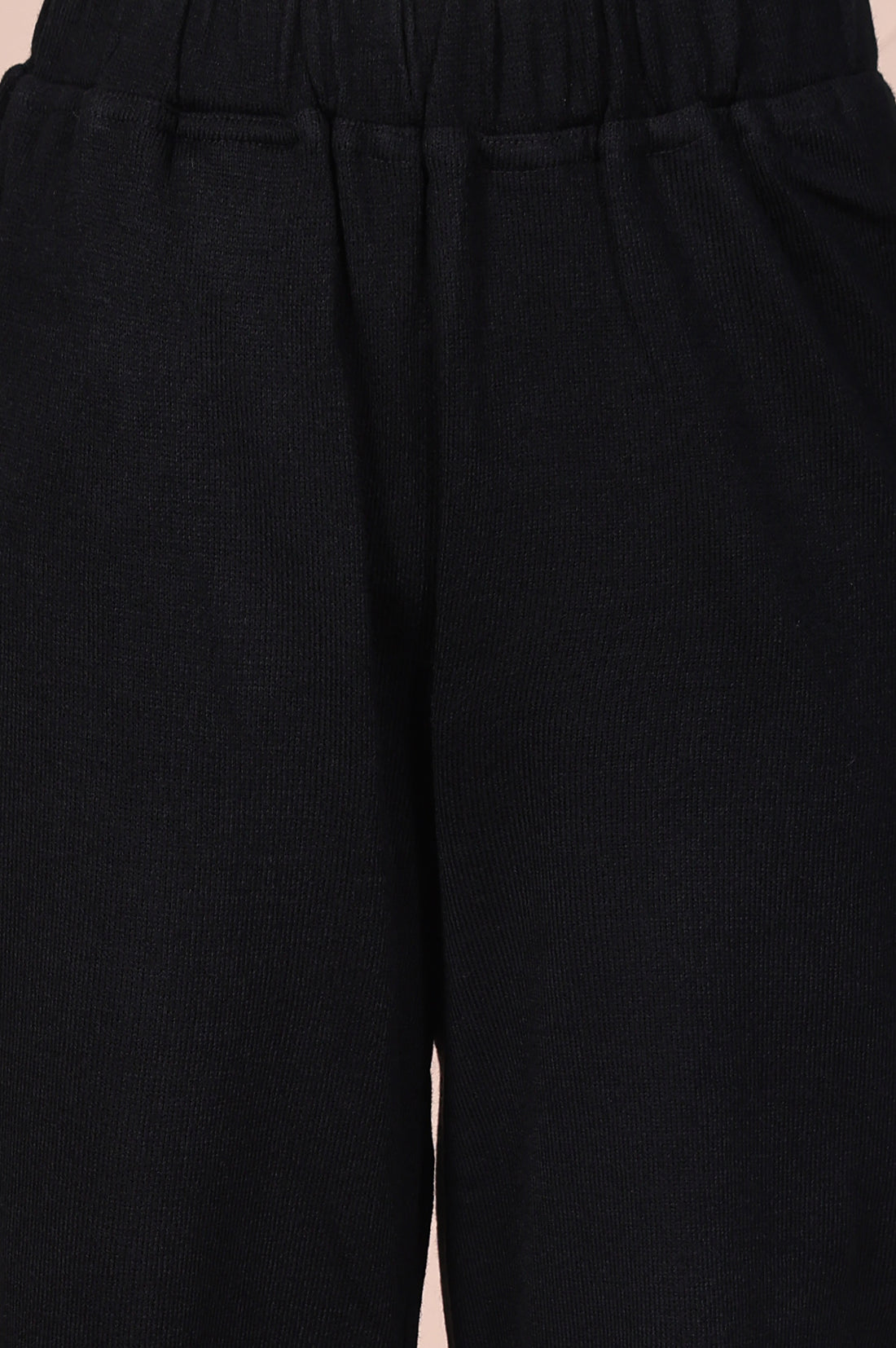 Black Embroidered Acrylic Straight Kurta and Palazzo Set