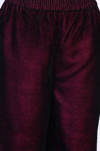 Maroon Floral Straight Kurta with Palazzo