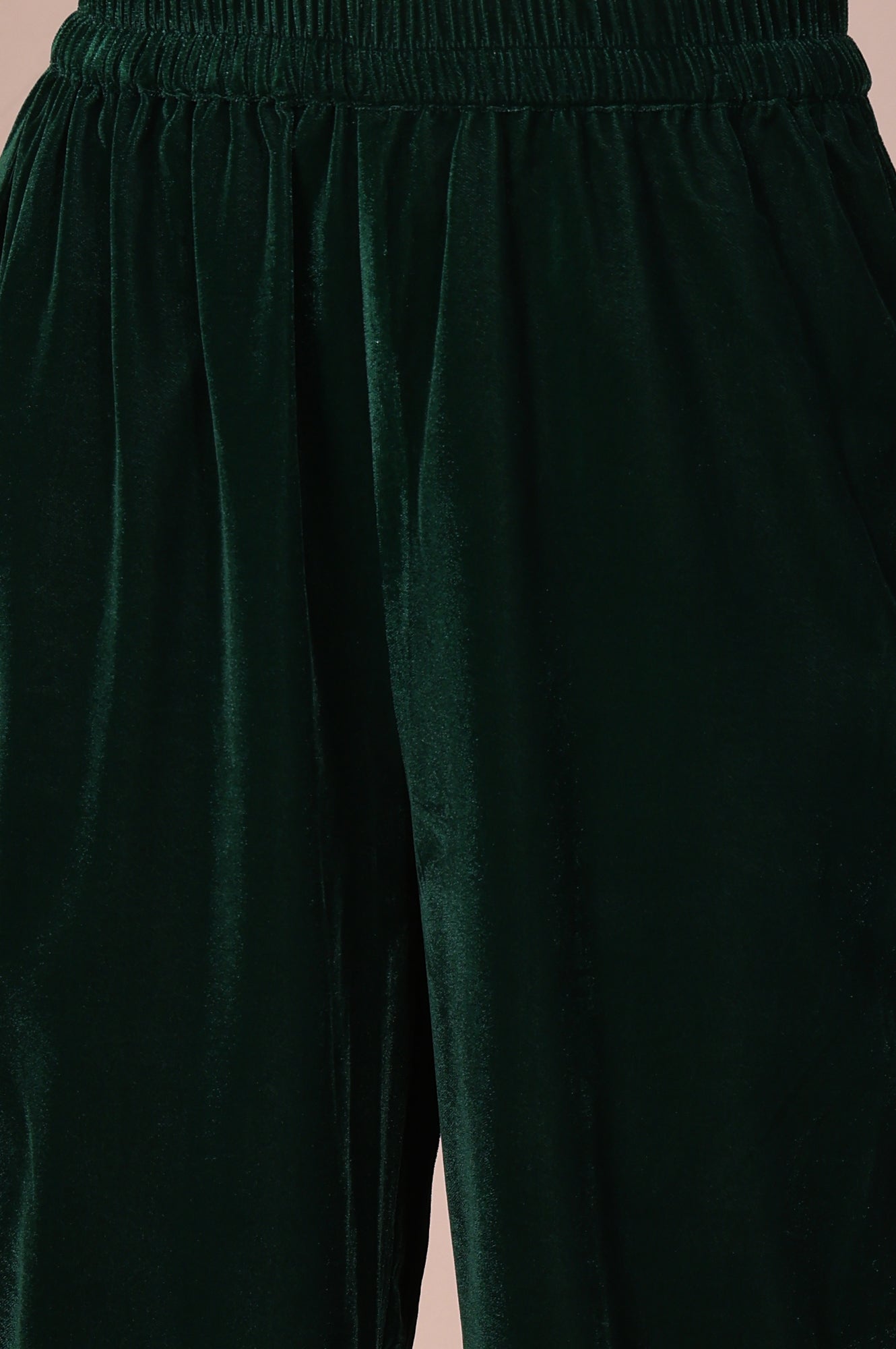 Green Embroidered Straight Acrylic Blend Kurta with Palazzo Set