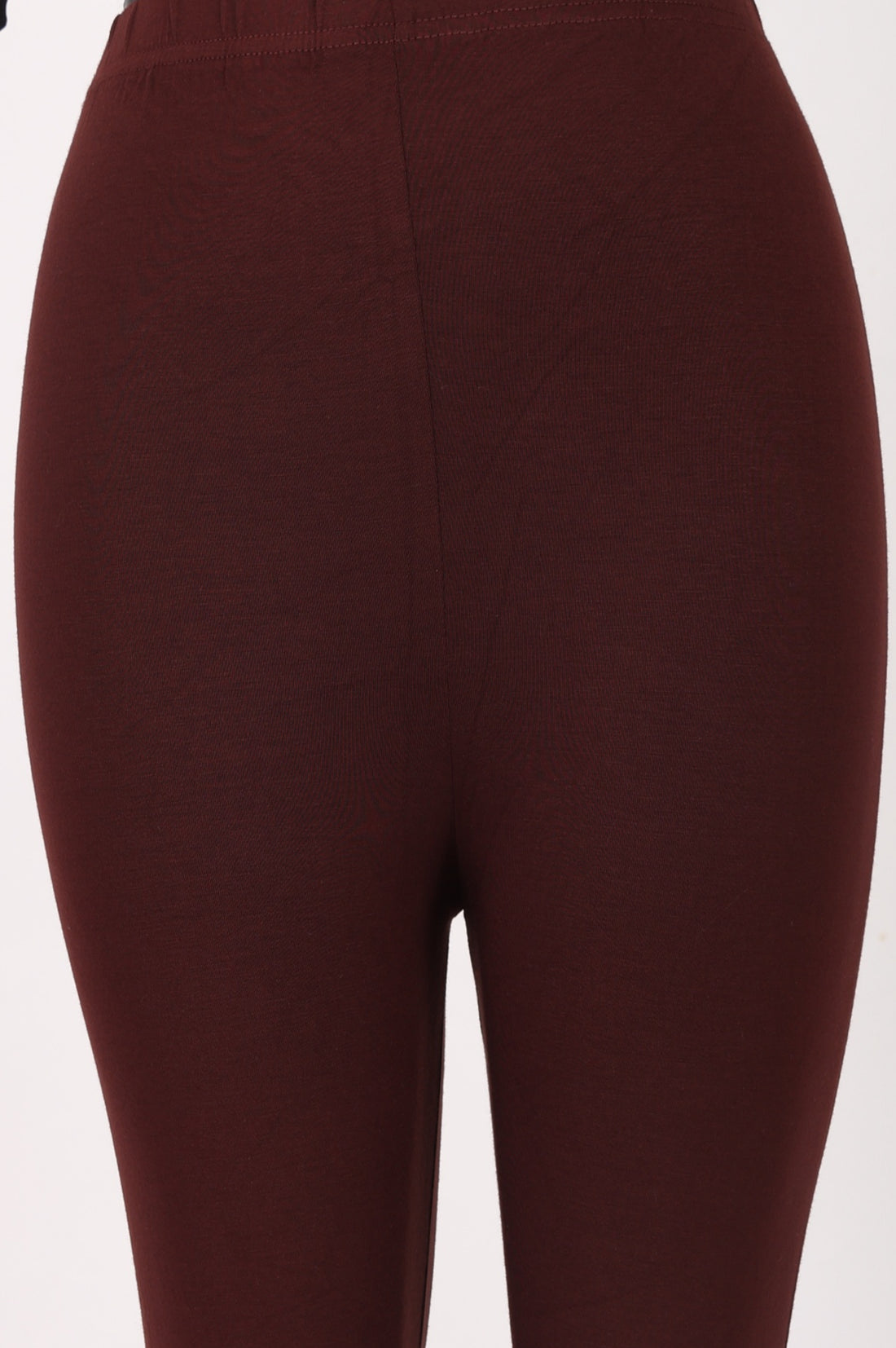 Maroon Skinny Fit Ankle Length Mid Rise Leggings