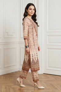 Beige Ethnic Motifs Straight Kurta