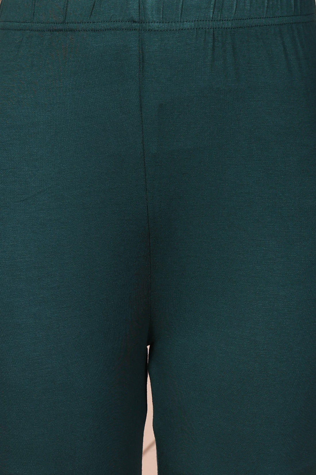 Green Embroidered A-Line Silk Blend Kurta with Legging and Dupatta Set