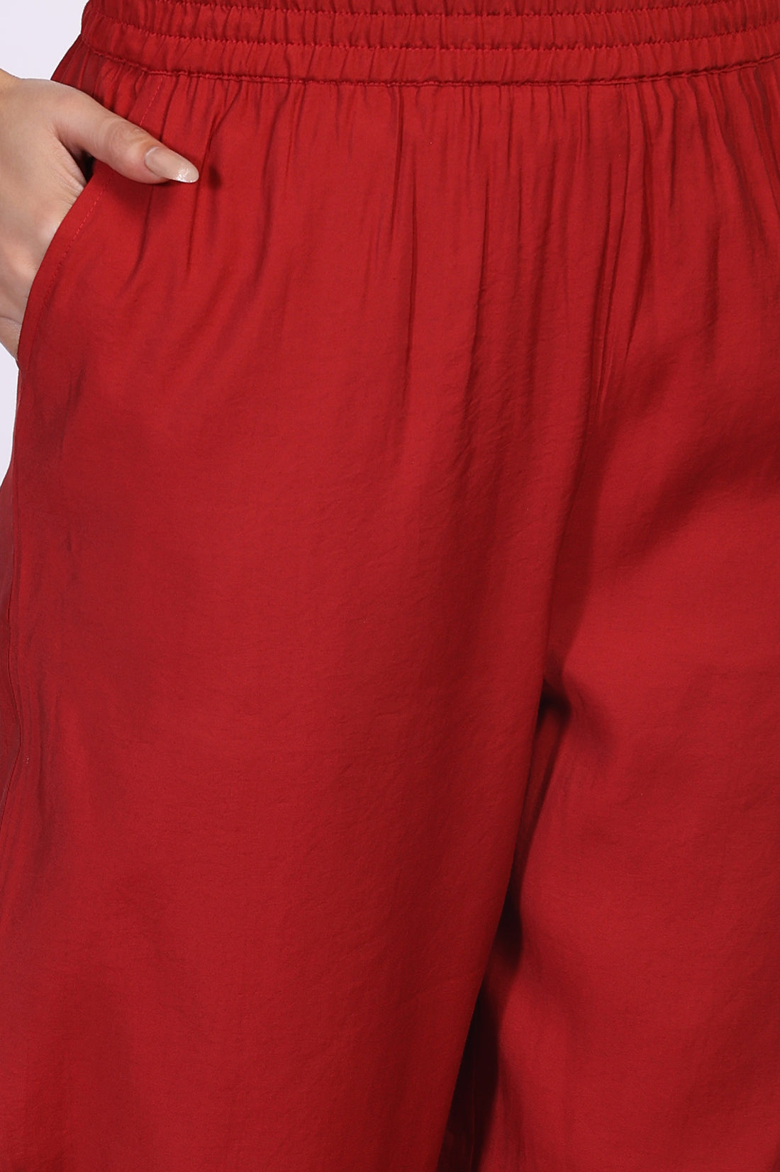 Marron Embroidered Straight Kurta with Pant and Dupatta Set