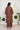Brown Striped A-Line Cotton Kurta with Palazzo Set
