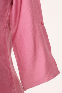 Pink Solid Rayon Blend A-line Top with Palazzo Set