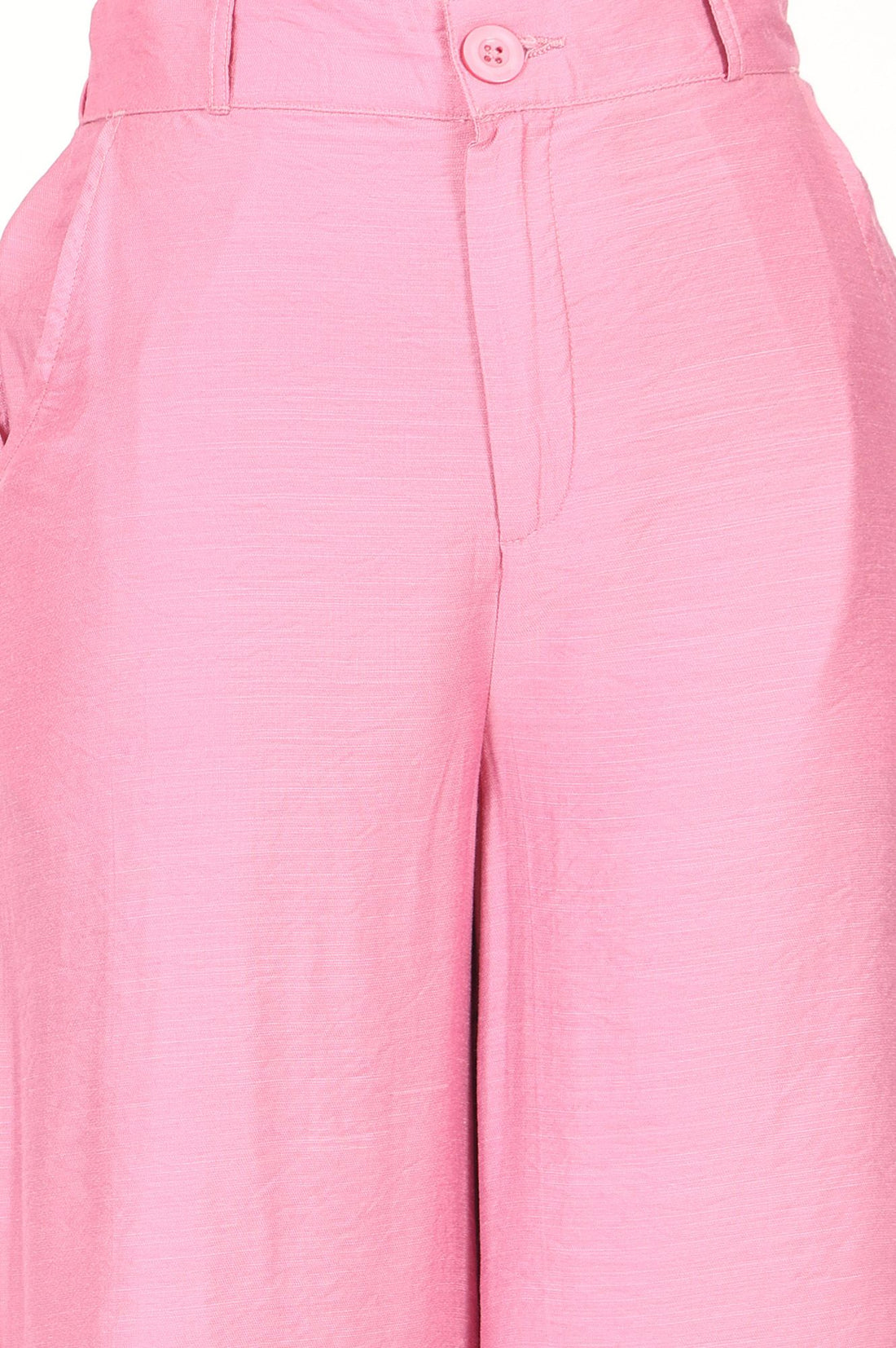 Pink Solid Rayon Blend A-line Top with Palazzo Set
