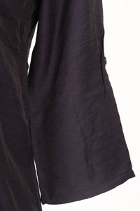 Navy Blue Solid Rayon Blend A-line Top with Palazzo Set