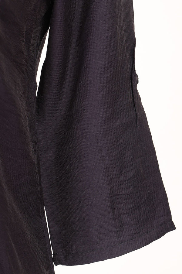 Navy Blue Solid Rayon Blend A-line Top with Palazzo Set